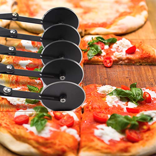 5 Wheel Pastry Cutter, Stainless Steel Pizza Cutter, Expandable Pizza Slicer Multi-Round Pastry Knife Baking Cutter Roller Cookie Dough Divider