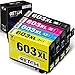 Produktbild RETCH Kompatible Druckerpatronen für Epson Tintenpatrone 603 603 XL 603XL für Epson Expression Home XP-3100 XP-4100 XP-2105 XP-3105 XP-2100 Workforce WF-2810DWF (1 Schwarz 1 Cyan 1 Magenta 1 Gelb)