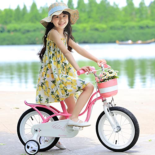 Image of Royalbaby Princess Girls Kids Bike 12 14 16 18 20 Inch Children Bicycle with Basket for Age 3-12 Years