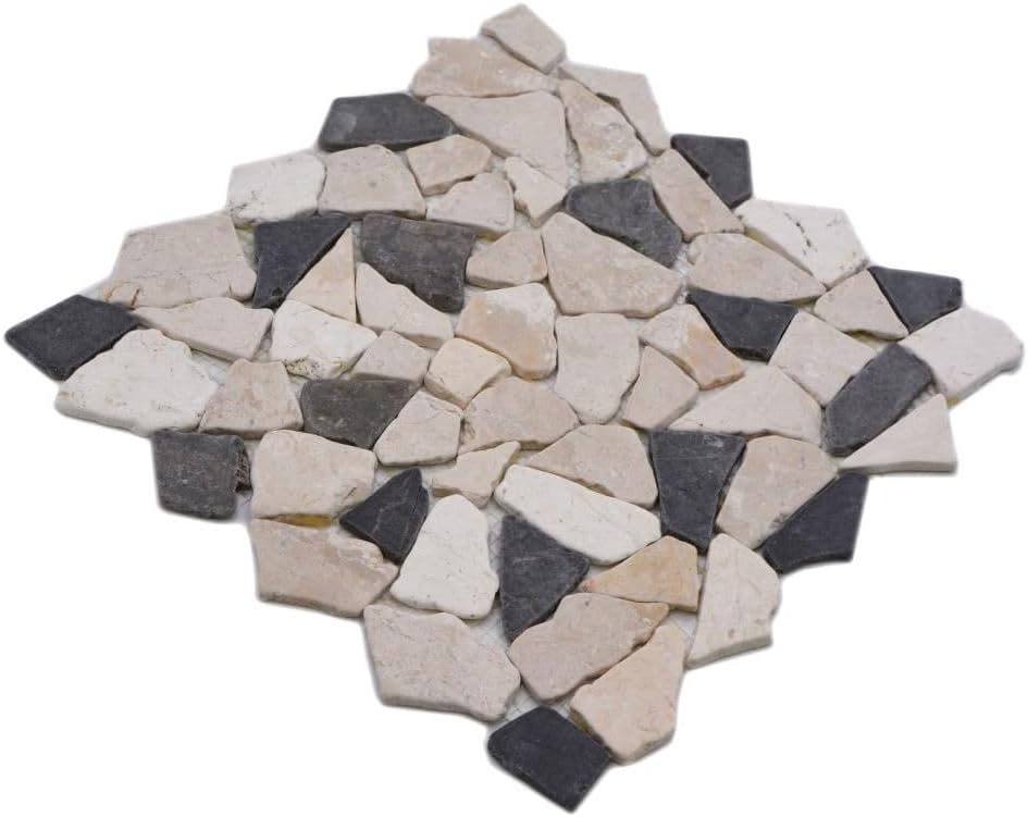 Mosaïque Marbre Composite Pierre Gris Blanc Crème Miel Carreau De Mur Carreau De Cuisine Salle De Bain Mos87 0201 9603