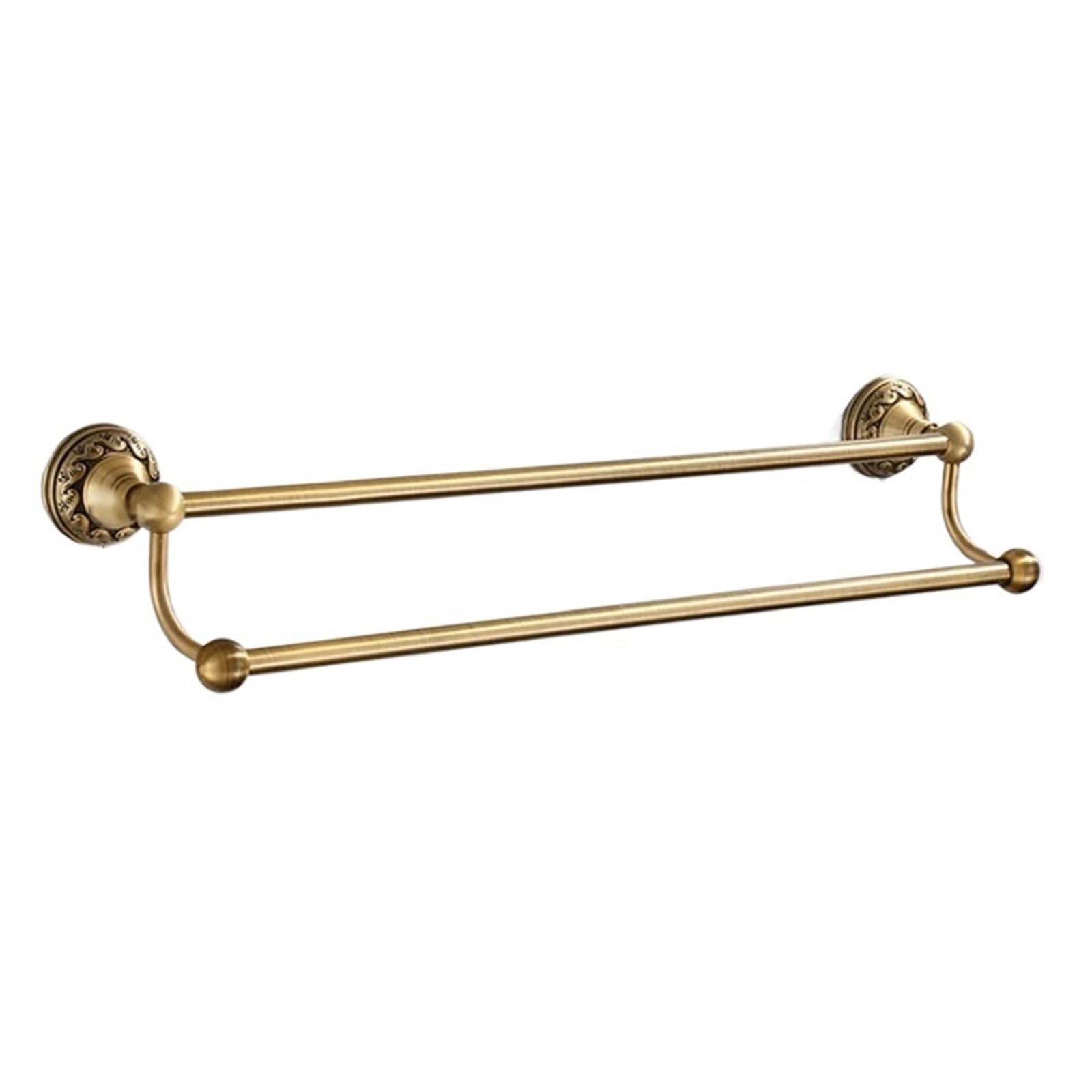 Antique Brass Bathroom Towel Holder Single Bar Rack Solid Aluminium Rail 30-60cm Accessories Easy Maintenance(50cm)