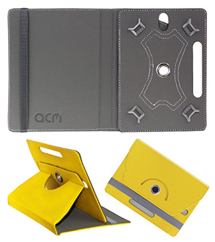 Image of Acm Rotating Leather Flip Case Compatible with Kindle 6 inch E-Reader Tablet Cover Stand Yellow