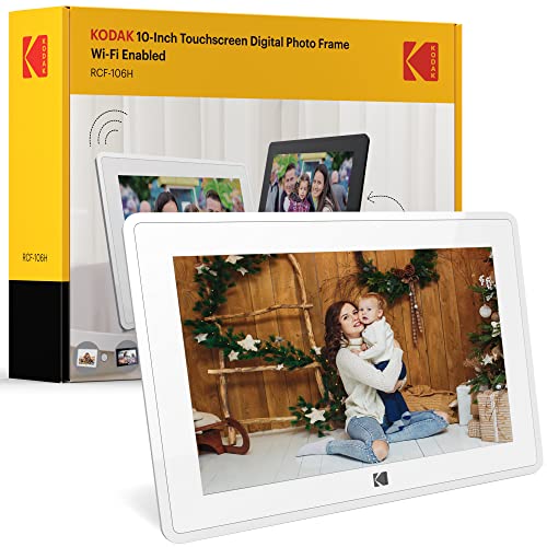 Kodak 10-Inch Touch Screen Digital Picture Frame, Wi-Fi Enabled With 16Gb Of Internal Memory, Hd Photo Display And Music/Video Support Plus Clock, Calendar, Weather And Location Updates - Whilte #TOP10