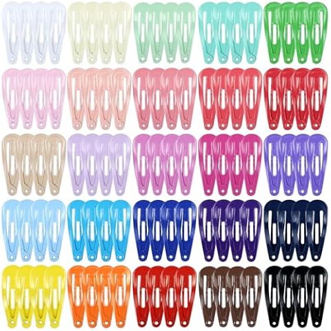 Cinaci 100pcs in 25 Candy Colors 3cm/1.2" Small Metal Snap Hair Clips Non Slip Hair Barrettes Bang Holders for Baby Girls Toddlers Cover