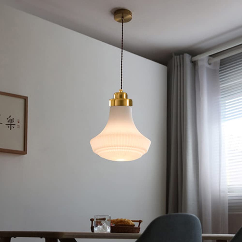 Szklany żyrandol E27 1-światło mosiężna lampa wisząca nowoczesny stół jadalny regulowana wisząca oprawa świetlna dom sypialnia kuchnia dekoracja sufitowa lampa wisząca, lampa żyran