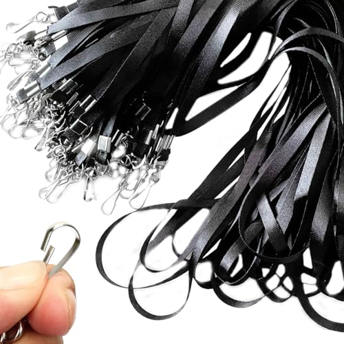 Cordons noirs 43,2 cm lot de 50 cordon porte-badge d'identification en vrac pour bureau