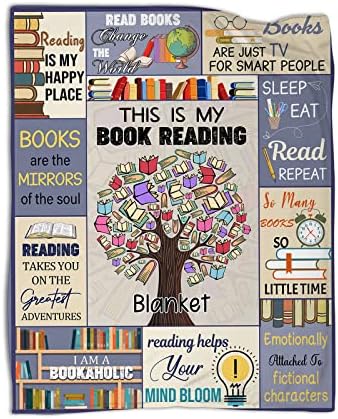 COTIMO Book Lovers Gifts Reading Blanket Gifts for People Who Like to Read Gifts for Book Lovers Throw Blanket 50X60 Inch