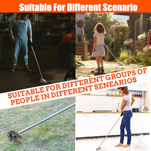Frebuta Magnetic Sweepers Long Handle,32\"to 61\" Magnetic Pickup Tool Heavy Duty Splice Extension Pole Stainless Steels Thickened Pipe Sturdy Durable Nail Magnet Stick for Yard Safely Retrieve Screws - Thumbnail 6