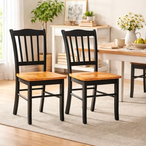 Boraam Shaker Dining Room Side Chairs, Set of 2 - Black/Oak