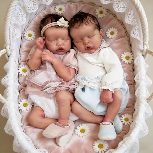 Muñecas Reborn Bebé Gemelas 18 Pulgadas Realistas RXDOLL miniatura 1