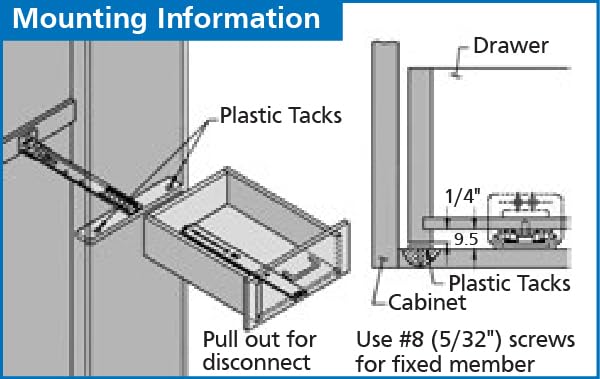Center Mount Ball Bearing Slide 20-3/4