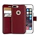 LUPA Wallet Case iPhone 8 Plus, Durable and Slim, Lightweight with Classic Design & Ultra-Strong Magnetic Closure, Faux Leather, Burgundy, Apple 8 Plus