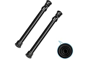2 Pack Small Tension Rods 5-12 for Kitchen, Closet, and Cupboard