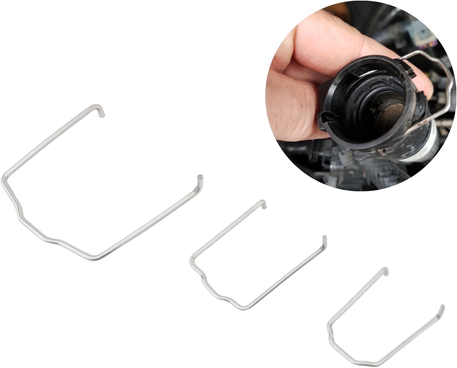 6Pcs Radiator Hose Retaining Spring Clip, Horse Shoe Clip Clamp for BMW E39 E38 E60 E90 745Li X5 E46 (6)