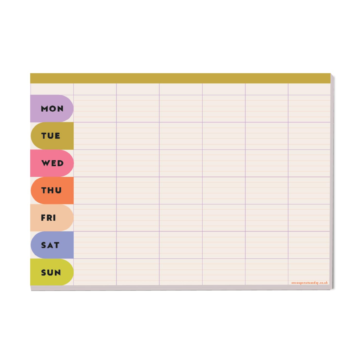 Good Tuesday A4 Weekly & Monthly Undated Planner Pad, 52 Tear-Off Pages, Bright Arches Design, 100% Recycled Matte Paper, UK Designed & Made