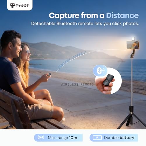 Image of Tygot T9 Pro Bluetooth Selfie Stick 67 Inch(170 cm) Tripod with LED Light, Extendable Selfie Stick for Mobile Phone with Remote, Portable Tripod Stand for Travel, Vlogging & Photography