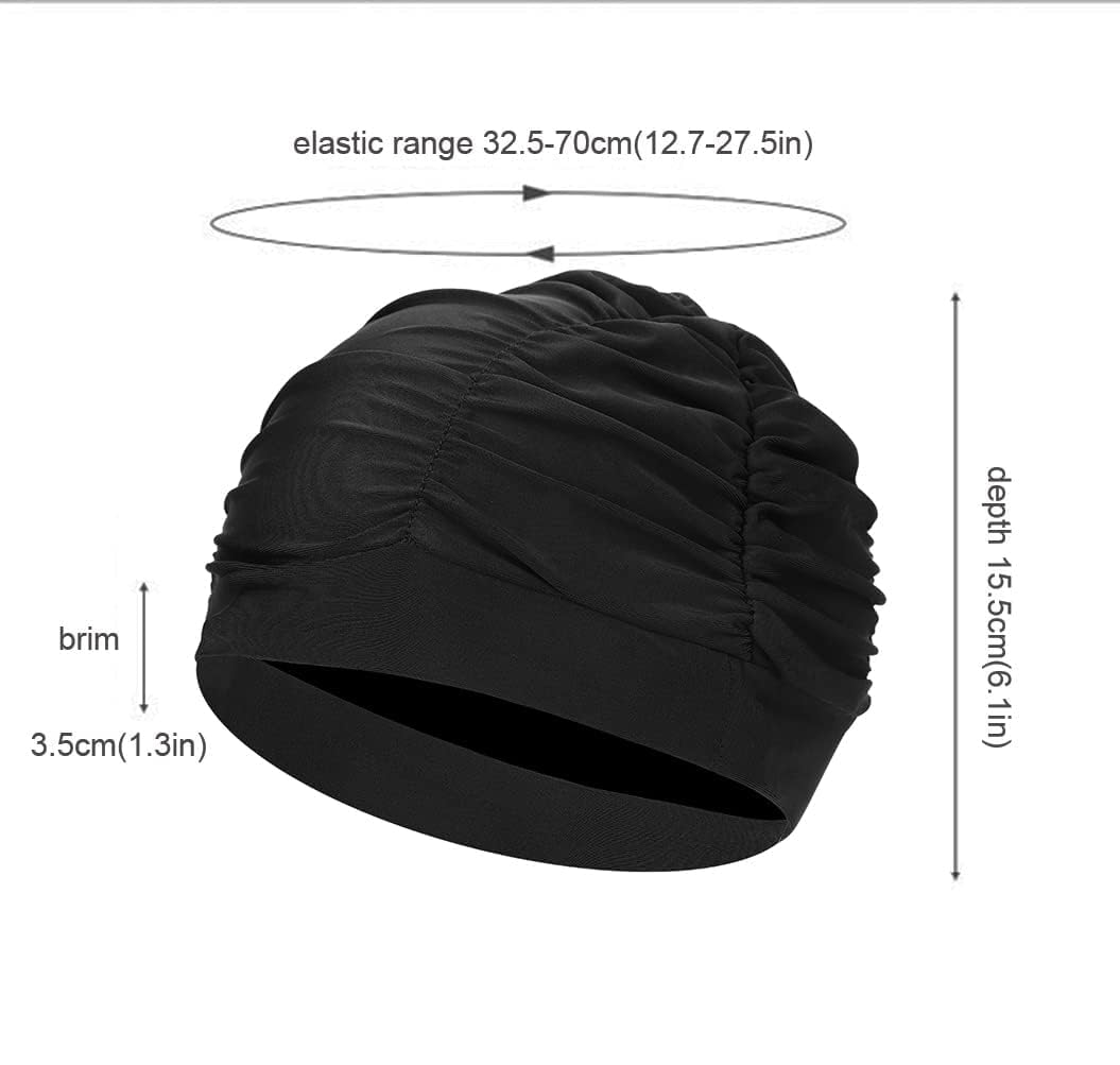 Bonnet de Bain Turban de Natation en Tissu Plissé Bonnet de Natation Protection Cheveux et Oreilles Chapeau de Bain pour Plage Piscine Spa Femmes Filles Bonnet de Douche Non Imperméable Bonnet de Bain Turban de Natation en Tissu Plissé Bonnet de Natation Protection Cheveux et Oreilles Chapeau de Bain pour Plage Piscine Spa Femmes Filles Bonnet de Douche Non Imperméable