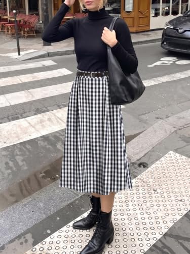 Image of Casly Lamiit A-Line Midi Skirts for Women Business Skirt