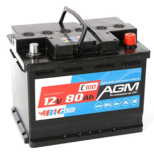 AGM-Batterie 80Ah C100 12V für Solar und Freizeitnutzung