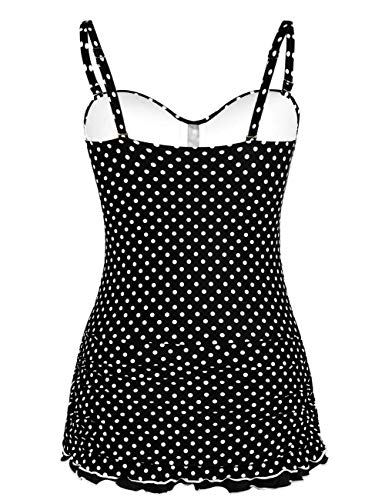 Hilor Women's One Piece Swimsuits Tummy Control Swimwear Ruffle Swimdress with Built in Swim Brief4