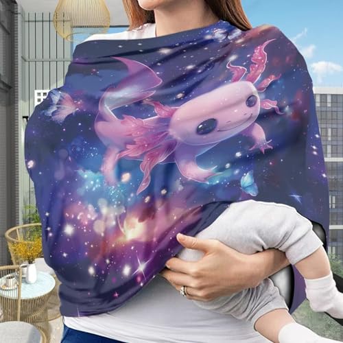 Image of Axolotl Car Seat Covers for Babies, Galaxy Nursing Cover for Baby Infant,Carseat Canopy,Soft Breastfeeding Cove Baby Nursing Cover Easy to Install