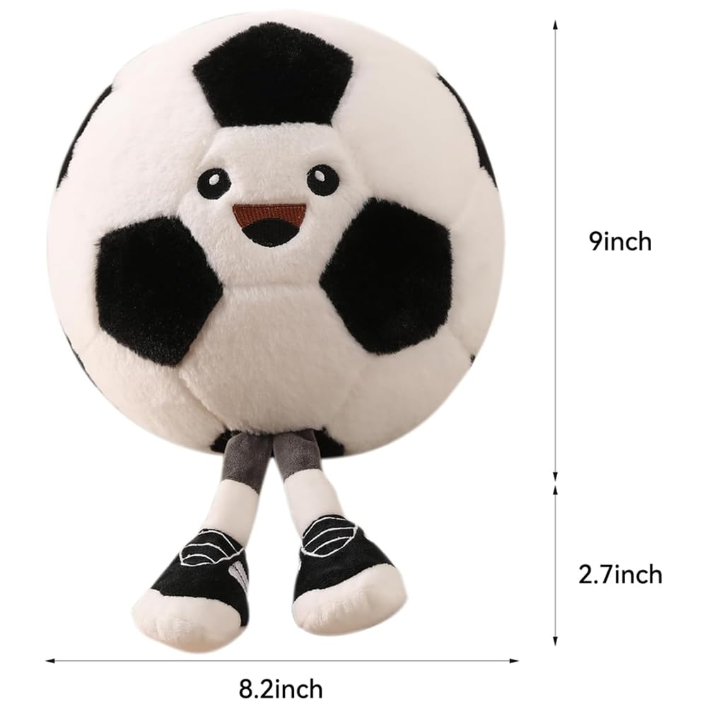 Süßes Fußball Plüsch Kissen, Sport-Style Spielzeug Stofftier für Bett oder Sofa,Cute Soccer Plush Pillow, Practical Sports Throw Pillow and Nice Soccer-Themed Birthday Gift for Football Fans