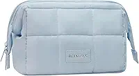 Necessaire Feminina Bolsa Cosmética Organizador Estojo de Maquiagem Grande Espaçosa tendência(Azul Claro)