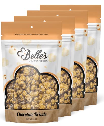 Belle’s Gourmet Popcorn: Chocolate Drizzle Gourmet Popcorn Snack Pack | Non Gmo Snack Food For Kids Snacks, Snacks For Adults, Movie Snacks, Food Gifts | Made W/ Usa Grown Fresh Corn – 4 Pack #TOP18