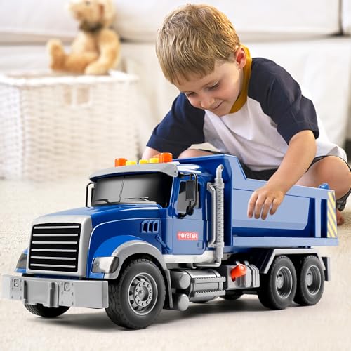 Image of Dwi Dowellin Toddler Trucks Toys for Boys Age 3-5,Big Dump Truck with Lights and Sounds,Kids Boy Toys Christmas Birthday Gift Car