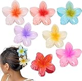 Plumeria Flower Hair Claw Clips, 7pcs Blumenhaarnadel Trendige Haarnadel rutschfeste Kunststoff Haarspangen, Hawaiianische Accessories for Bridal Wedding Party Beach Haarschmuck