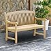 Amazonia Newcastle Patio Bench | Made of Real Teak | Ideal for Outdoors and Indoors, 48Lx26Wx35H, Light Brown