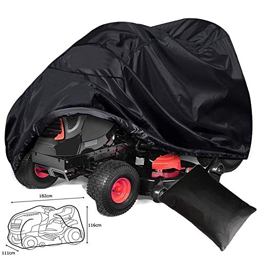 XIONGG Lawn Mower Cover, Tractor Cover UV Protection Universal Fit with Drawstring & Cover Storage Bag,S:170 * 61 * 117cm