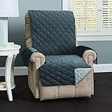 Home Fashion Designs Deluxe Reversible Quilted Furniture Protector and PET Protector. Two Fresh Looks in One. Perfect for Families with Pets and Kids Brand. (Recliner, Light Grey/Dark Grey)