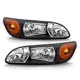 ACANII - For 2008-2013 Peterbilt 325| 384 | 386 Truck Black Housing Headlights Headlamps Assembly...
