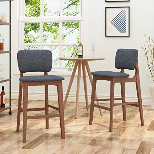 Butaco de madera Christopher Knight Home Luella de 42", con asientos de tela (juego de 2), acabado carbón y nogal miniatura 2