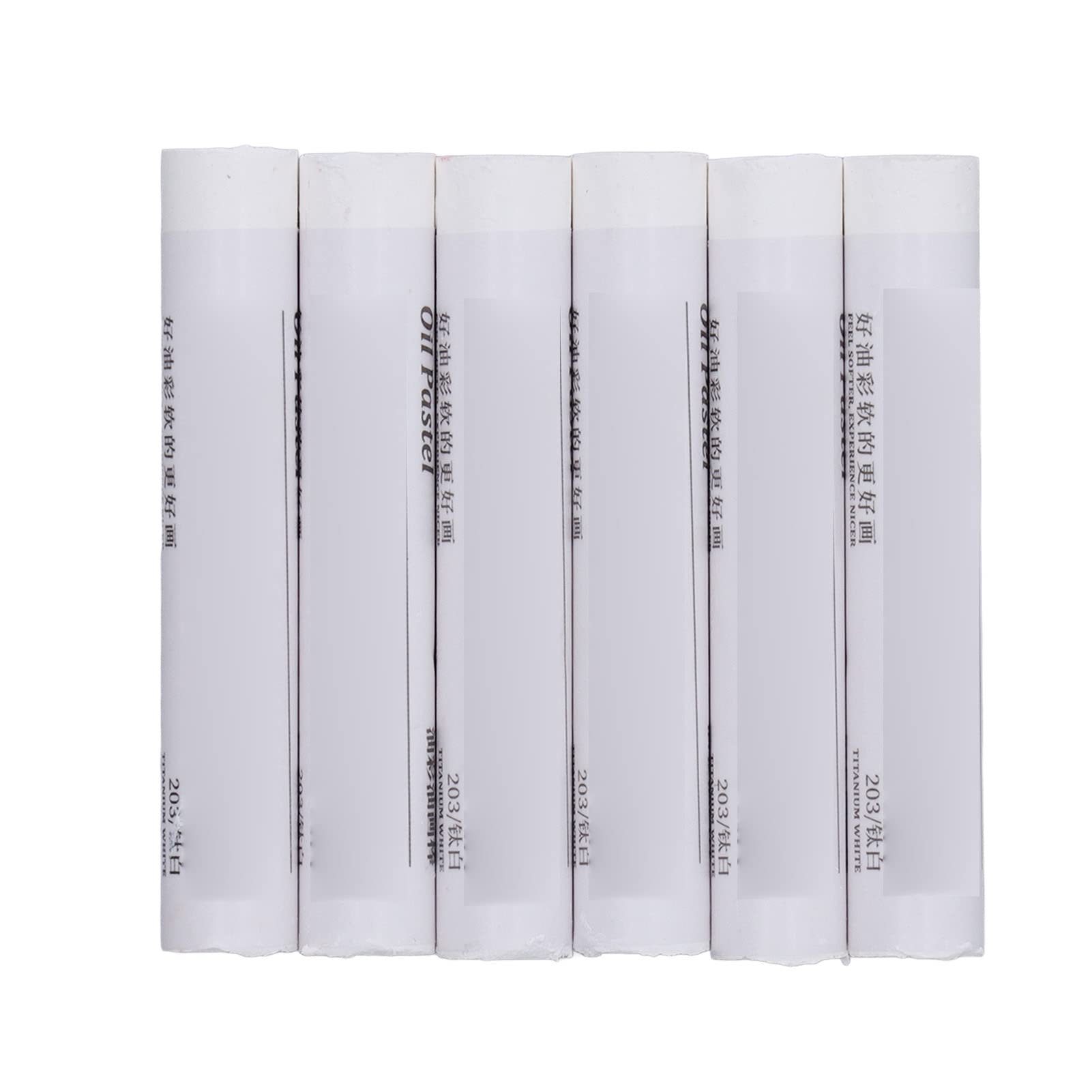 Akozon 6 Pcs White Oil Pastels Unique Texture Safe Harmless Smoothing Oil Pastels Painting Set For Art Students, Multifunctional Accessory For Home Use