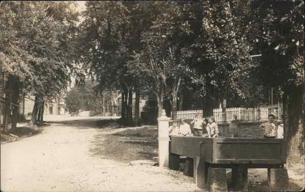 Children Playing Beside the Road Octavia, Nebraska NE Original Antique Postcard