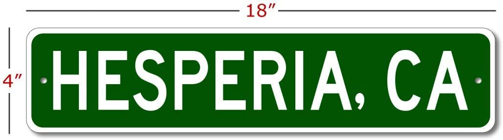 Hesperia, California - USA City and State Street Sign - Personalized Metal Street Sign, Man Cave Destination Sign, Perfect Idea, Pub Bar Wall Decor - 4x18 inches image 2