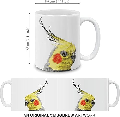 Vista 48 de MUGBREW Taza de té de cerámica de la taza de café de la llama del animal lindo, 11 OZ Alpaca,Bisonte de búfalo americano,Aves frailecillo