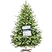 FairyTrees Artificial Christmas Tree 180 cm Alpine Fir Premium with Christmas Tree Wooden Stand Artificial Christmas Tree with Lifelike Injection Moulded Elements Made in EU
