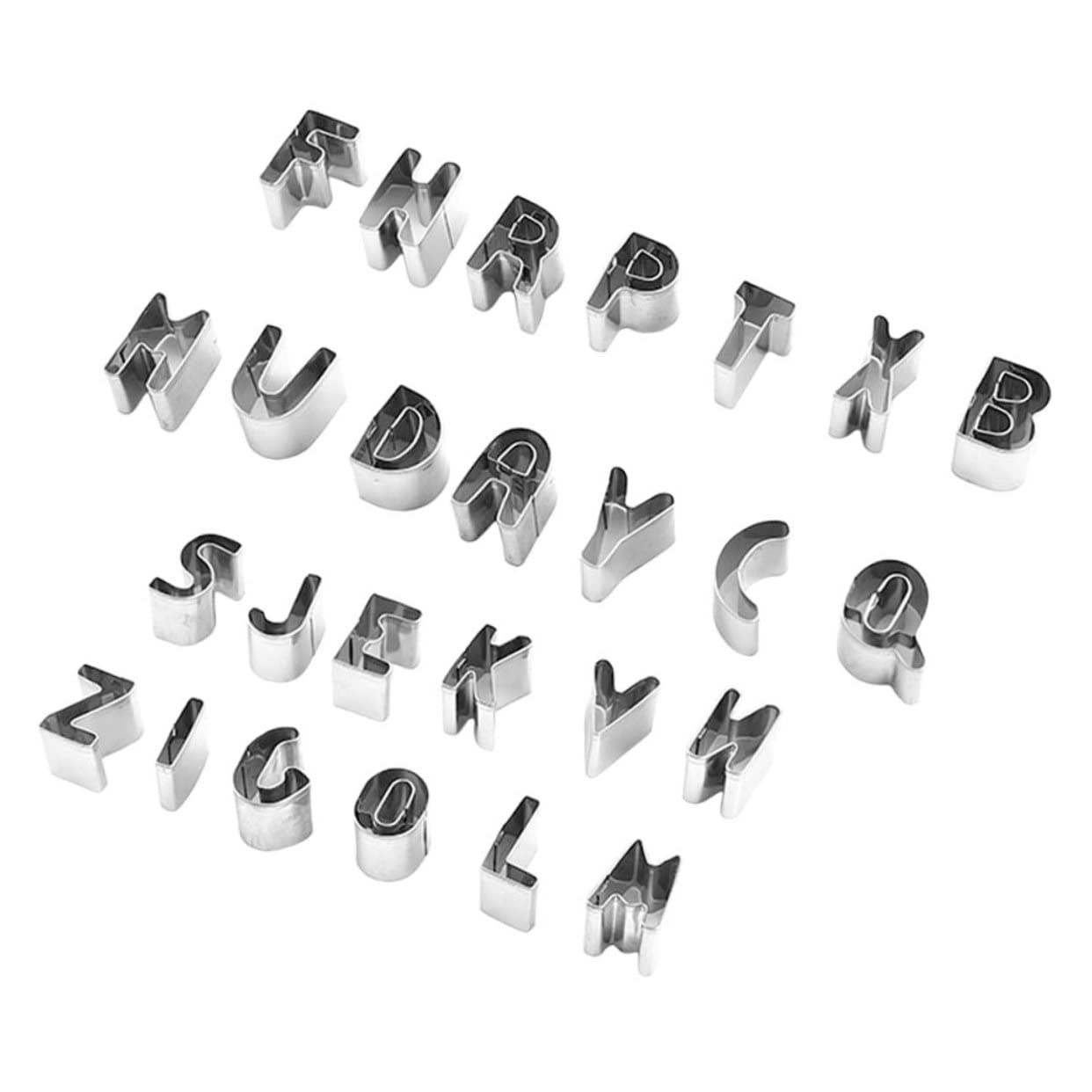 TOPBATHY 3 Boîtes Emporte-pièces Alphabet stainless steel inoxlm moules à gâteaux gommes aux fruits des biscuits emporte-pièce de fête moule à biscuit compact lettre coupeur Pâtisserie