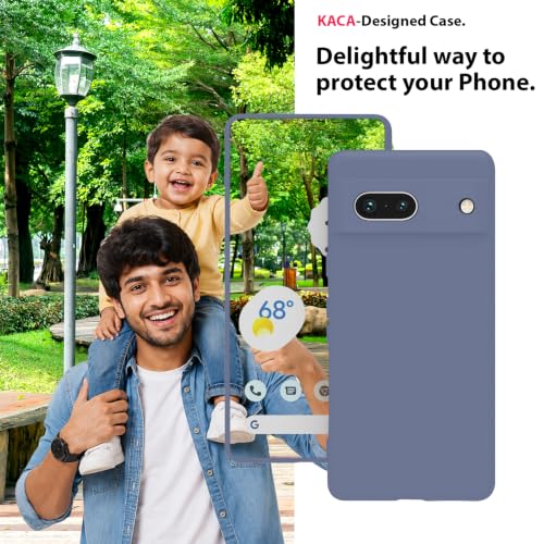 Image of KACA Silicone Back Case for Google Pixel 7a, Soft-Touch, Shockproof Phone Back Cover for Google Pixel 7a (Grey)