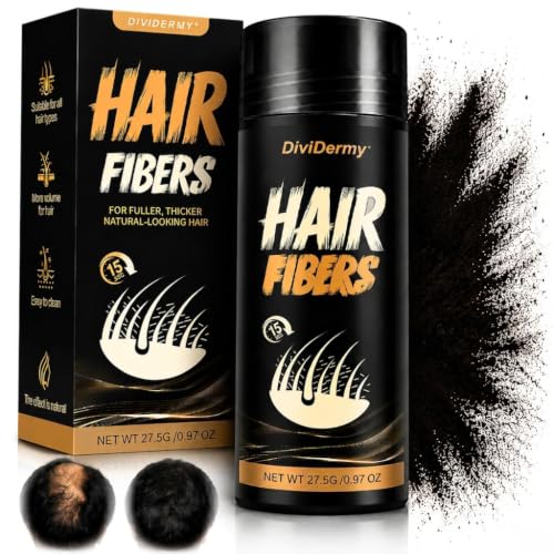 Polvo Voluminizador para el Pelo, Fibras Capilares para Cabello Hombre y Mujer, Póder de Engrosamiento Capilar para Cubrir Entradas y Cabello Fino, Efecto Volumen Inmediato (Negro)