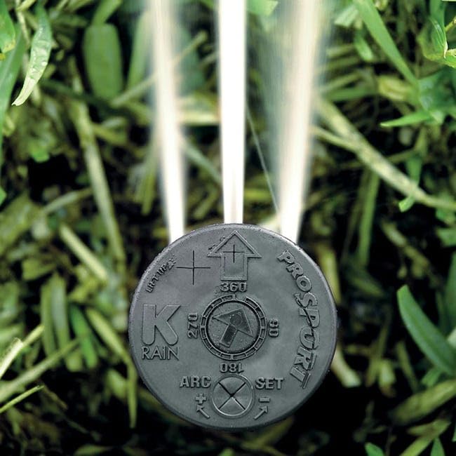 K-Rain ProSport Aspersor de Riego 1'' Inoxidable, Alcance 13-23m, Ángulo Ajustable 40-360°, Pack de 5 Unidades