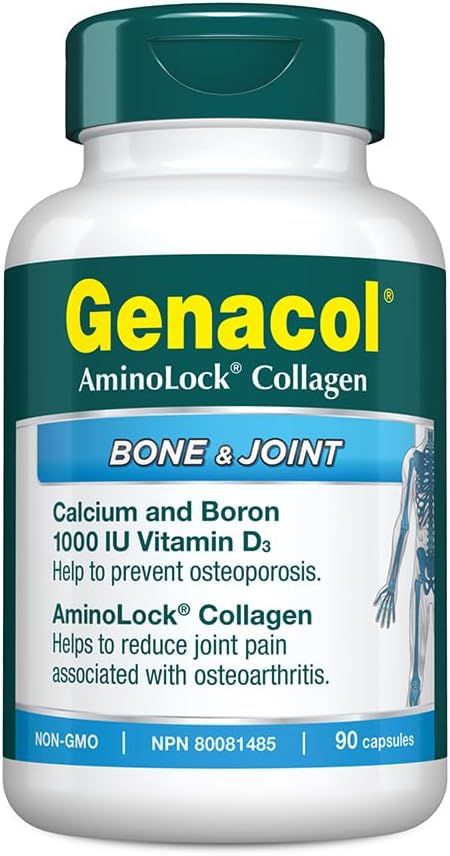 Genacol Bone & Joint – Vitamin D3, Calcium, Boron & Ultra-Hydrolyzed Collagen Supplement, Eases Osteoarthritis Joint Pain & Prevents Osteoporosis, 90 Capsules (30-Day Supply) Genacol Bone & Joint – Vitamin D3, Calcium, Boron & Ultra-Hydrolyzed Collagen Supplement, Eases Osteoarthritis Joint Pain & Prevents Osteoporosis, 90 Capsules (30-Day Supply)