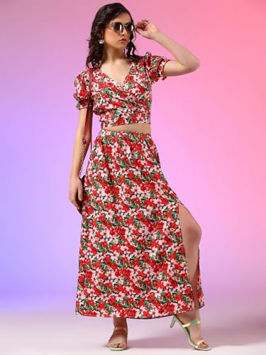 Image of KOTTY Women Cotton Blend Solid Co-Ord And Dress Set