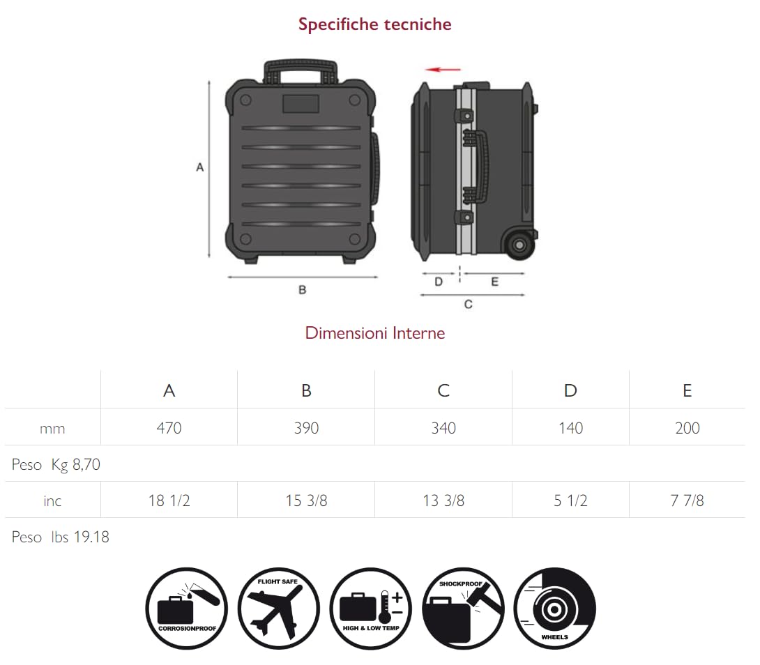 Gt Line V-Rock Turtle Pel Koffer Trolley Werkzeugkoffer