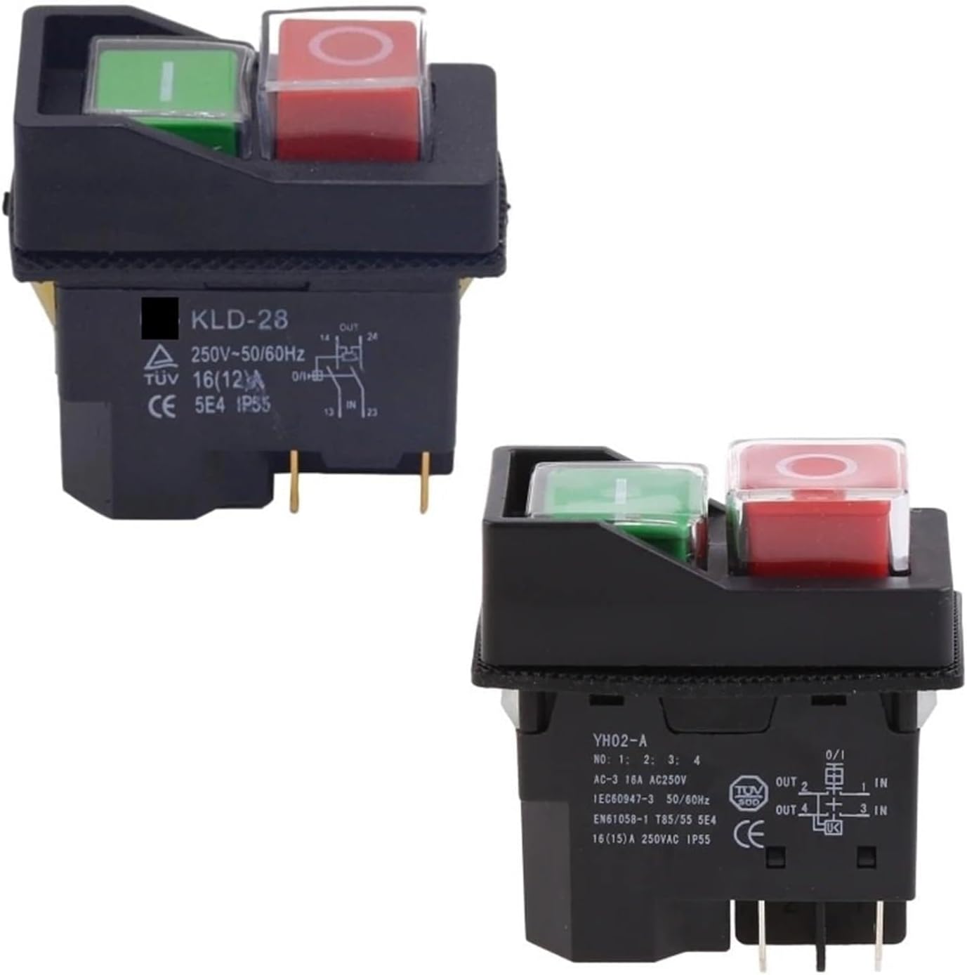 16A 4Pin Electromagnetic Pushbutton Switch Tool Start Stop On/Off Push Button Switch Easy Operate Q84D