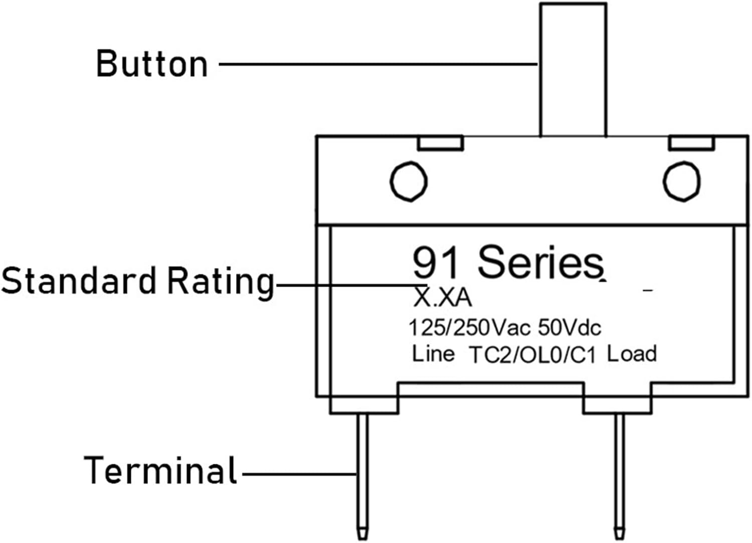 MOBYAT 2.75amp Mini Circuit Breaker Manual Reset Thermal Overload Protector 4Pcs (Size : 3.15A)