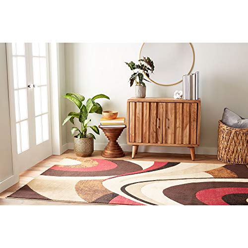 Home Dynamix Tribeca Slade Modern Area Rug, Abstract Brown/Red 6'7"x9'10"